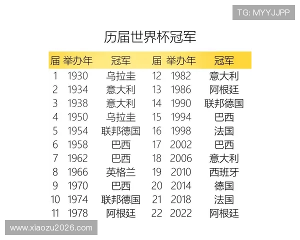 最新世界杯冠军次数排名一览表详细解析各国夺冠次数及历史背景信息
